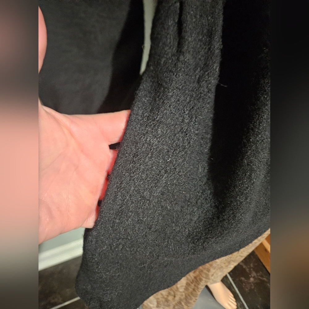 FREE PEOPLE Black Tailored Wool-Blend Double-Breasted Coat. Size Small - Picture 14 of 16